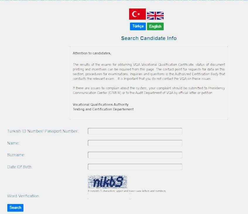 BELGE SORGULAMA ÇİFT DİLDE